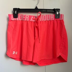 Under Armour Pink Athletic Shorts with Moisture-Wicking Fabric